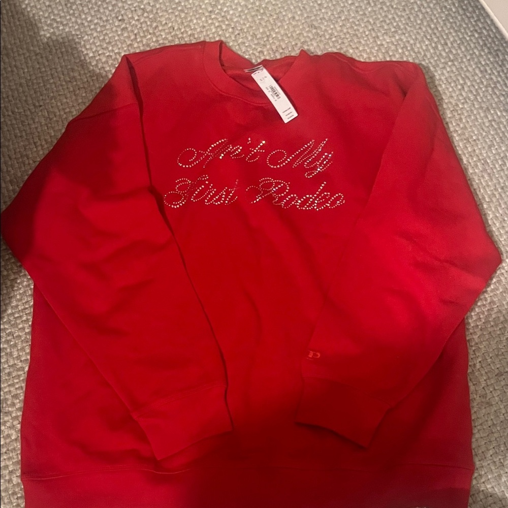 PINK Victoria's Secret Red Crew Neck Sweater